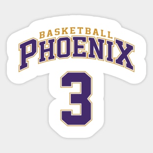 Phoenix Basketball - Player Number 3 Sticker